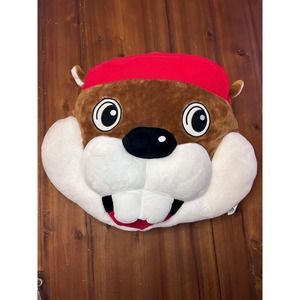 Bucees Beaver 16x15 Plush Throw Pillow Travel Bed  2021 Jaag Texas